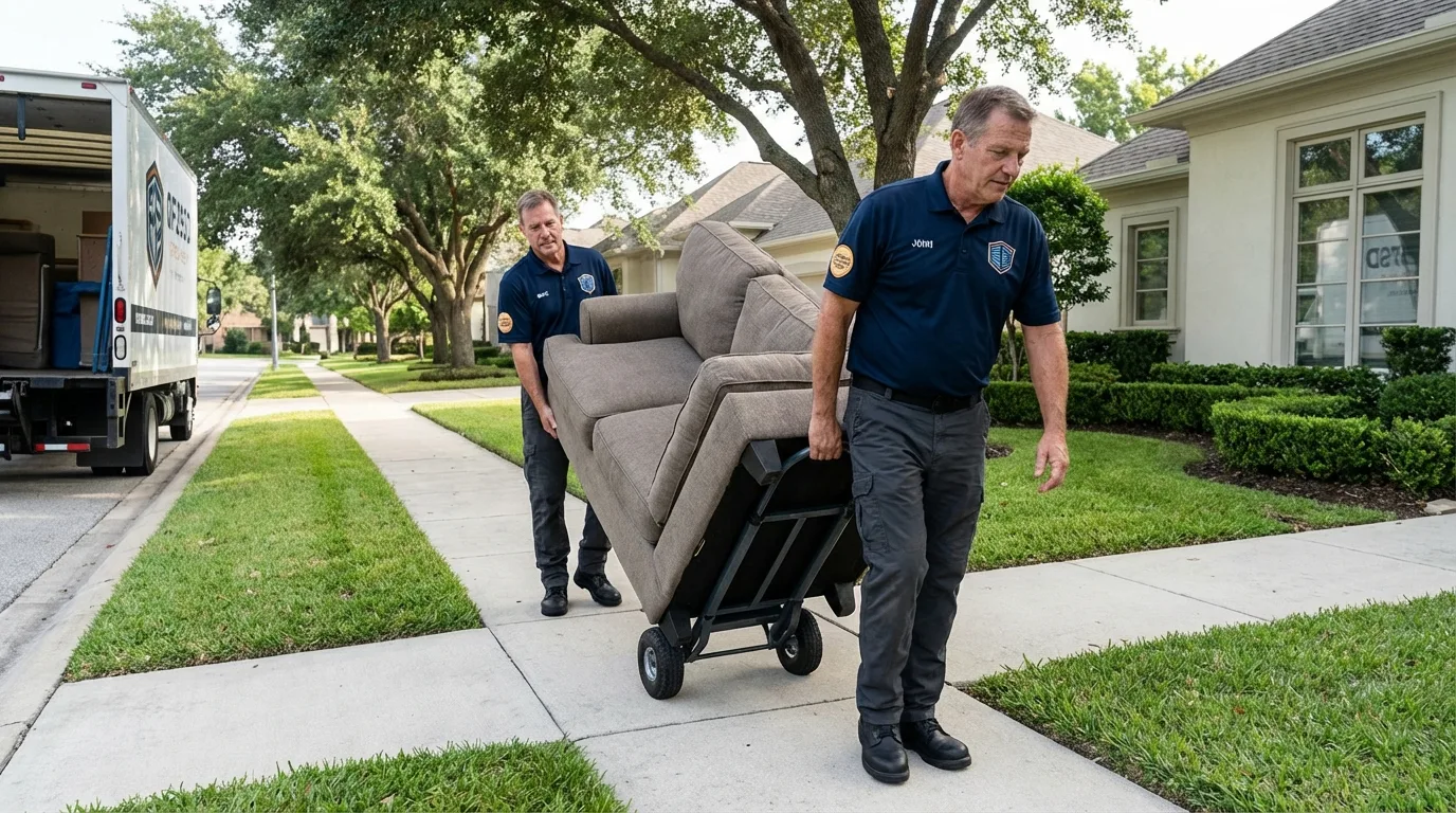 Local residential moving crew loading furniture in Rock Hall, MD
